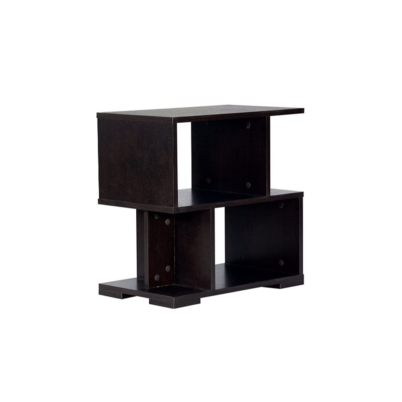 DeckUp Siena Engineered Wood Bed Side Table and End Table (Dark Wenge, Set of 2)