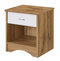 DeckUp Plank Bei Engineered Wood Bed Side Table and End Table (Wotan Oak and White)