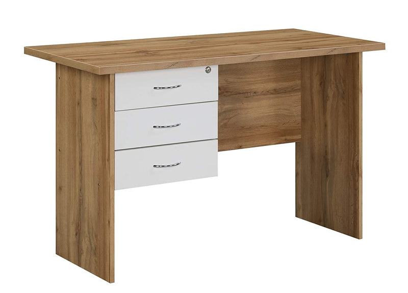 DeckUp Plank Reno Engineered Wood Office Table and Study Desk (Wotan Oak and White)