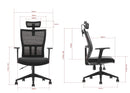 Deckup Iris High Back Executive Mesh Office Chair (Black, BIFMA Certified, 3 Years Warranty)