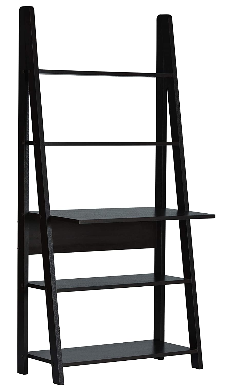 DeckUp Aries Ladder Study Desk and Office Table (Dark Wenge, Matte Fin