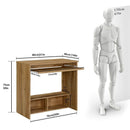 DeckUp Plank Bonton Engineered Wood Office Table and Study Desk (Wotan Oak)