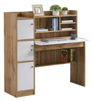 DeckUp Plank Versa Engineered Wood Office Table and Study Desk (Wotan Oak and White)