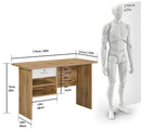 DeckUp Plank Giona Engineered Wood Office Table and Study Desk (Wotan Oak and White)