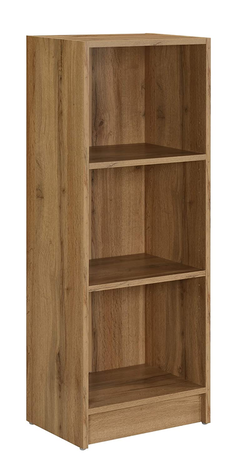 DeckUp Plank Lexis Engineered Wood 3-Shelf Storage Unit and Book Shelf (Wotan Oak)