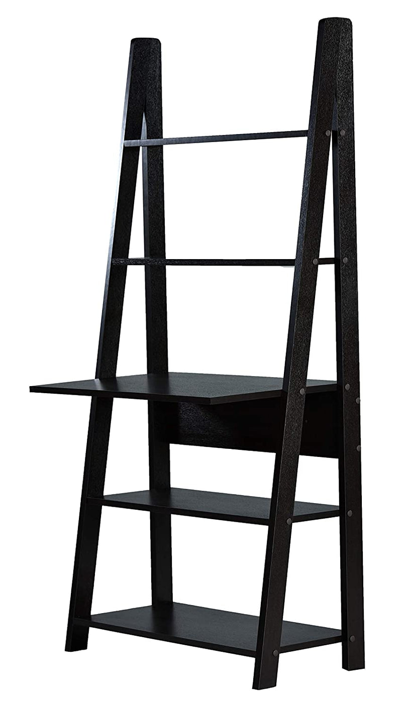 DeckUp Aries Ladder Study Desk and Office Table (Dark Wenge, Matte Finish)