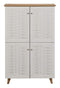 DeckUp Plank Bei 4-Door Engineered Wood Shoe Rack (Wotan Oak and White)