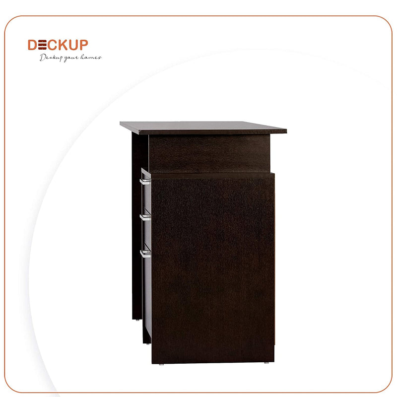 DeckUp Turrano Engineered Wood Office Table and Study Desk (Dark Wenge, Matte Finish)
