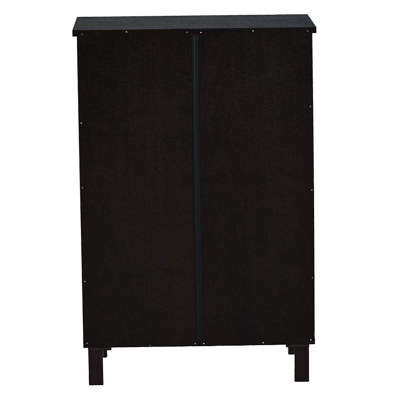 DeckUp Meritus-S 2-Door Engineered Wood Shoe Rack (Dark Wenge, Matte Finish)