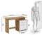 DeckUp Plank Turrano Engineered Wood Office Table and Study Desk (Wotan Oak and White)