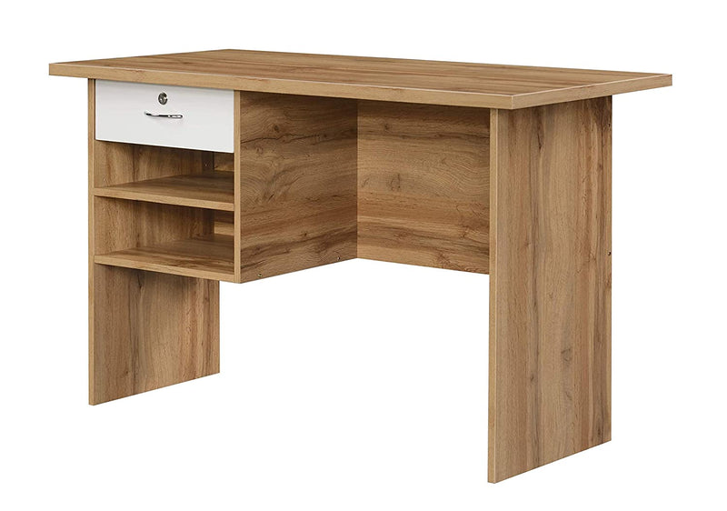 DeckUp Plank Giona Engineered Wood Office Table and Study Desk (Wotan Oak and White)