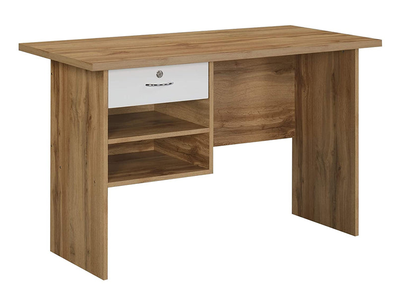 DeckUp Plank Giona Engineered Wood Office Table and Study Desk (Wotan Oak and White)