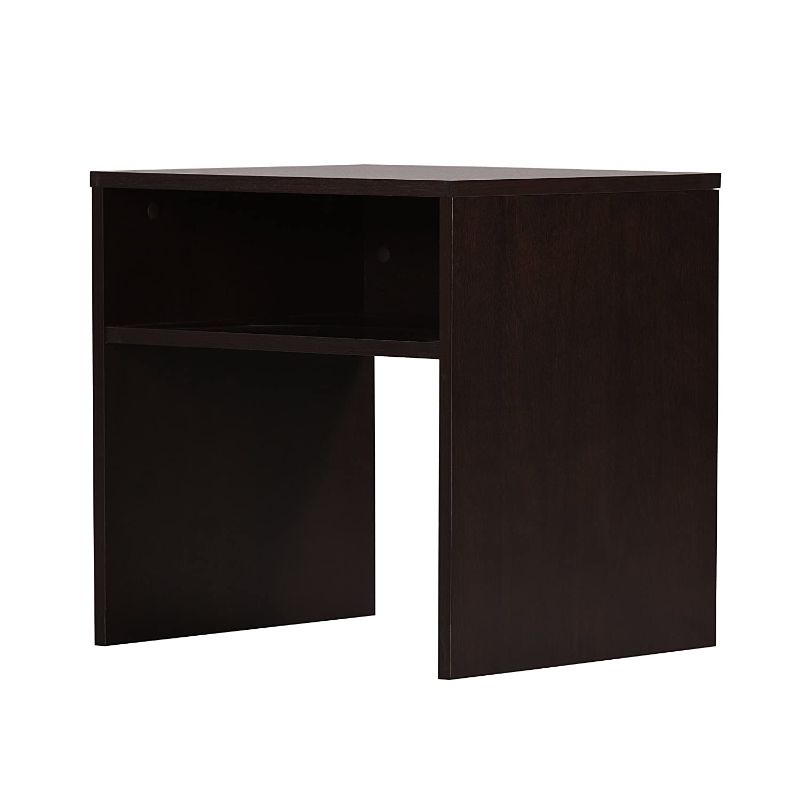 DeckUp Lexis Engineered Wood Bed Side Table and End Table (Dark Wenge, Matte Finish)
