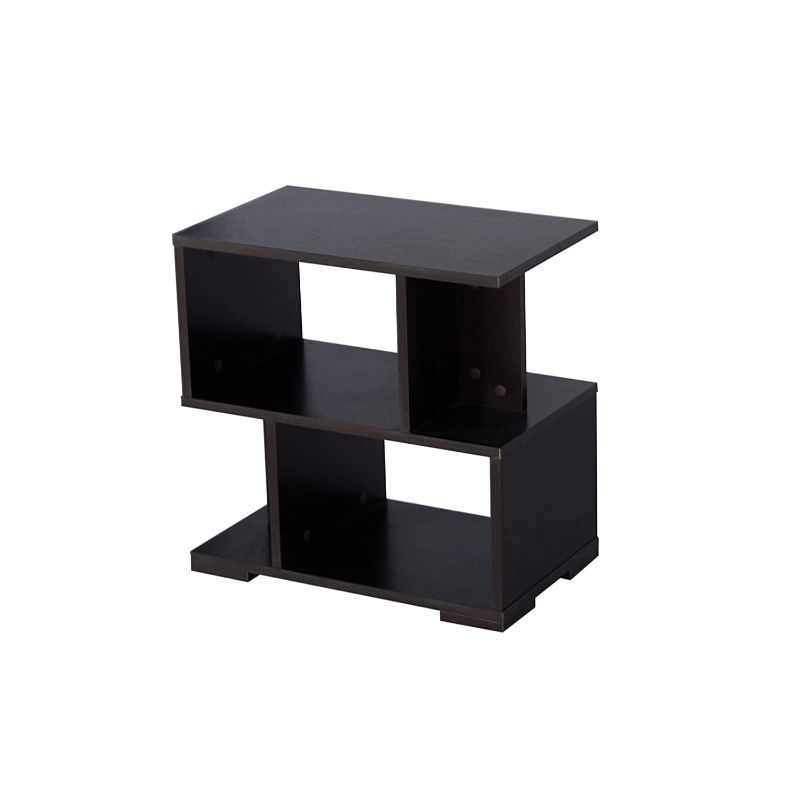 DeckUp Siena Engineered Wood Bed Side Table and End Table (Dark Wenge, Set of 2)