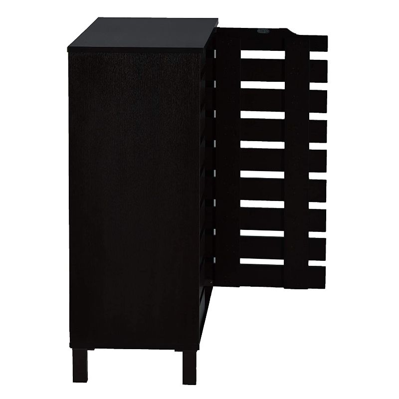 DeckUp Meritus-L 2-Door Engineered Wood Shoe Rack (Dark Wenge, Matte Finish)