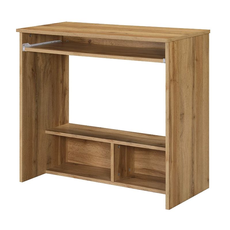 DeckUp Plank Bonton Engineered Wood Office Table and Study Desk (Wotan Oak)