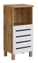 DeckUp Plank Uniti Engineered Wood Bed Side Table and End Table (Wotan Oak and White)