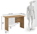 DeckUp Plank Reno Engineered Wood Office Table and Study Desk (Wotan Oak and White)