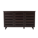 DeckUp Bonton 3-Door Engineered Wood Shoe Rack (Dark Wenge, Matte Finish)