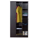 DeckUp Cove 3-Door Engineered Wood Wardrobe with Mirror (Dark Wenge, Matte Finish)