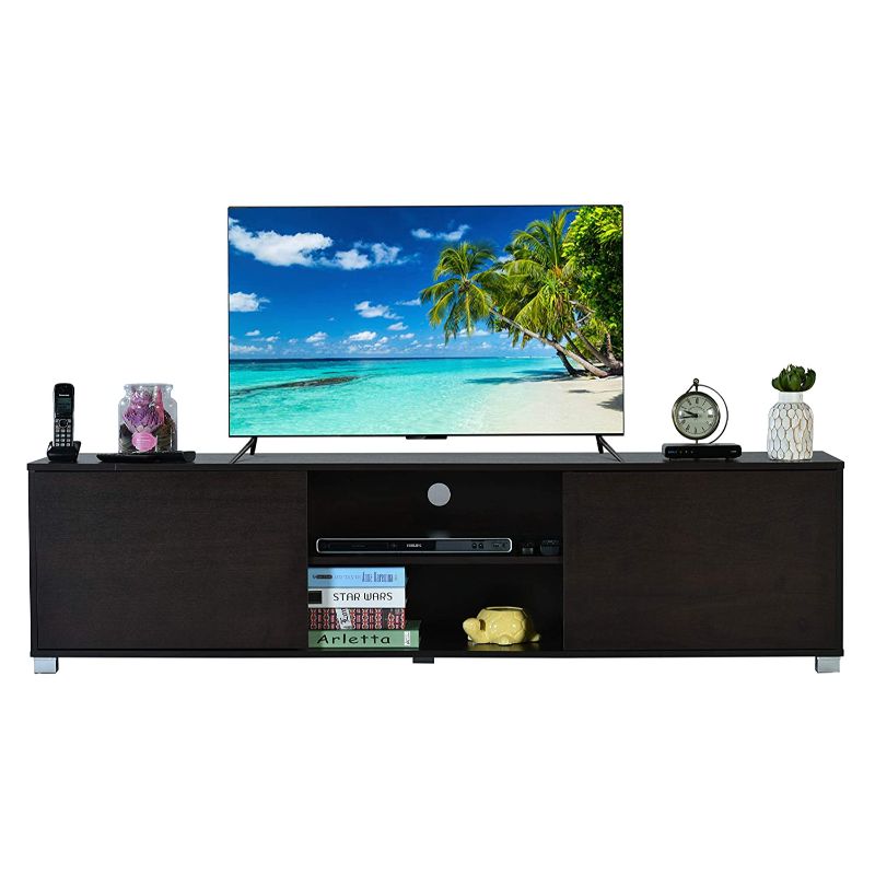 DeckUp Cannes Engineered Wood 2-Door TV Stand and Home Entertainment Unit (Dark Wenge, Matte Finish)