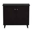 DeckUp Lexis 2-Door Engineered Wood Shoe Rack (Dark Wenge, Matte Finish)
