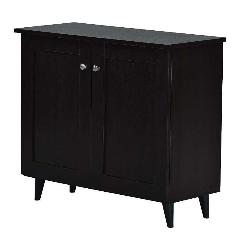 DeckUp Lexis 2-Door Engineered Wood Shoe Rack (Dark Wenge, Matte Finish)
