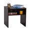 DeckUp Lexis Engineered Wood Bed Side Table and End Table (Dark Wenge, Matte Finish)