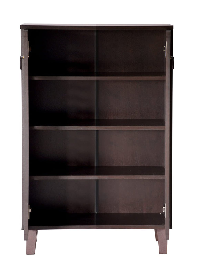 DeckUp Awana 2-Door Shoe Rack (Dark Wenge, Matte Finish)