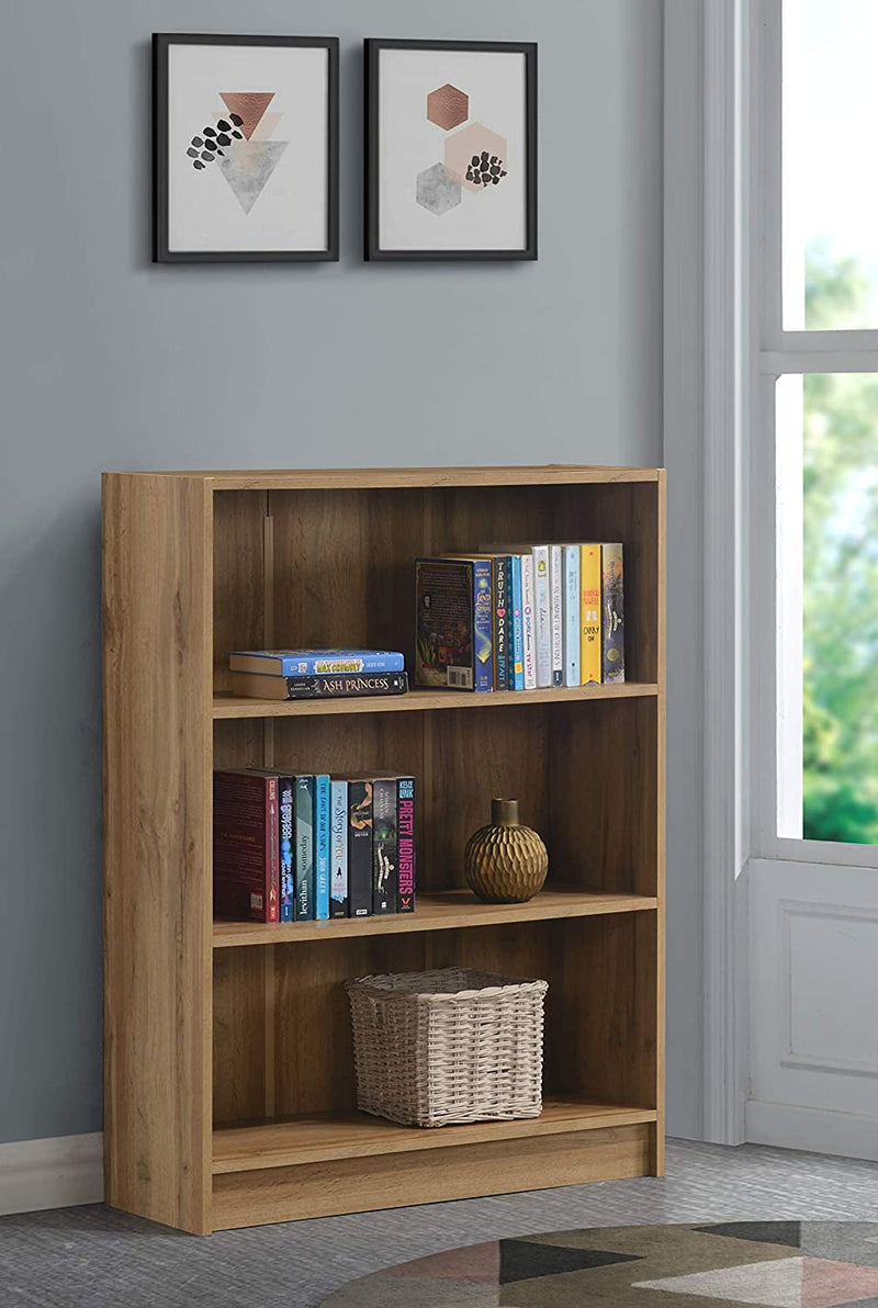 DeckUp Plank Muvo Engineered Wood 3-Shelf Storage Unit and Book Shelf (Wotan Oak)