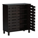 DeckUp Meritus-L 2-Door Engineered Wood Shoe Rack (Dark Wenge, Matte Finish)