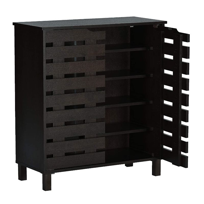 DeckUp Meritus-L 2-Door Engineered Wood Shoe Rack (Dark Wenge, Matte Finish)