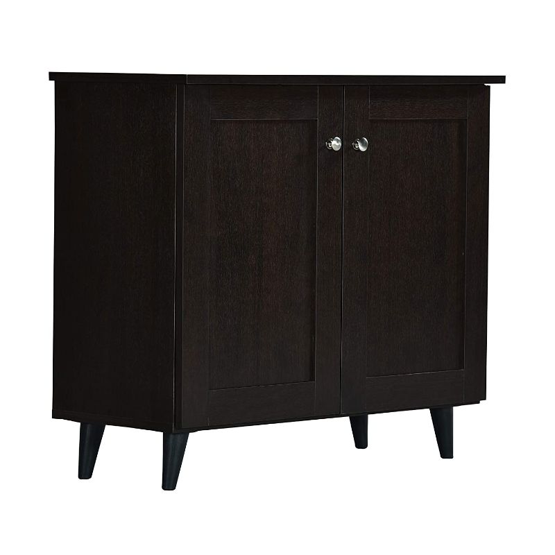 DeckUp Lexis 2-Door Engineered Wood Shoe Rack (Dark Wenge, Matte Finish)