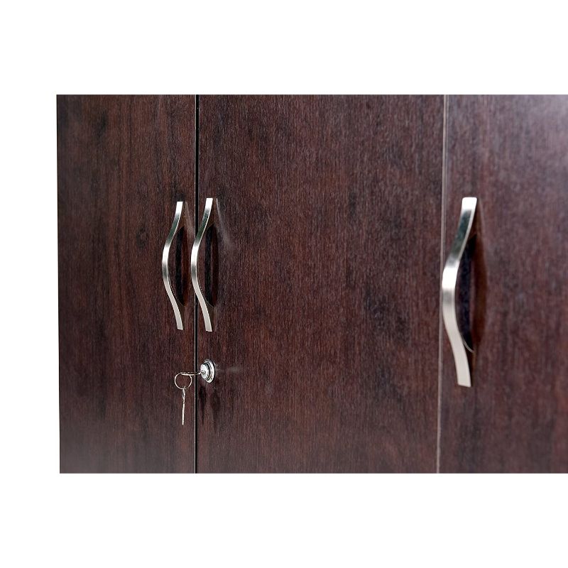 DeckUp Uniti 3-Door Engineered Wood Wardrobe (Dark Wenge, Matte Finish)
