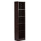 DeckUp Lexis 5-Shelf Engineered Wood Bookcase and Storage Unit (Dark Wenge, Matte Finish)