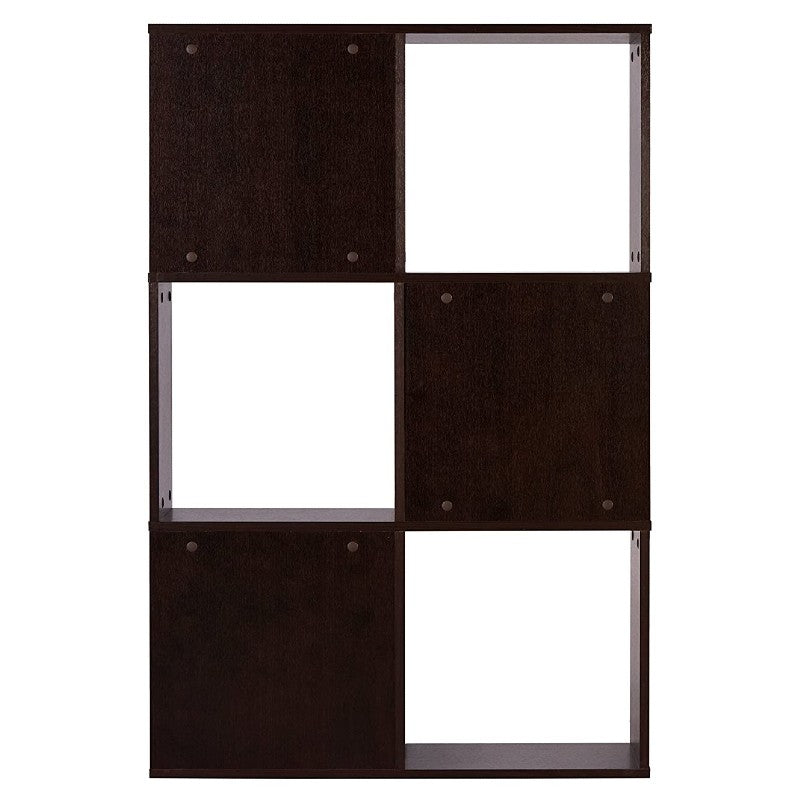 DeckUp Siena Engineered Wood  Display Unit and Book Shelft (Dark Wenge, Matte Finish)