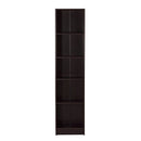 DeckUp Lexis 5-Shelf Engineered Wood Bookcase and Storage Unit (Dark Wenge, Matte Finish)