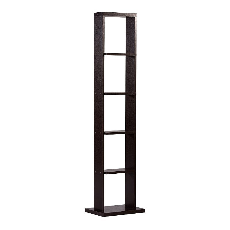 DeckUp Bonton Engineered Wood 5-Shelf Bookcase and Storage Unit (Dark Wenge, Matte Finish)