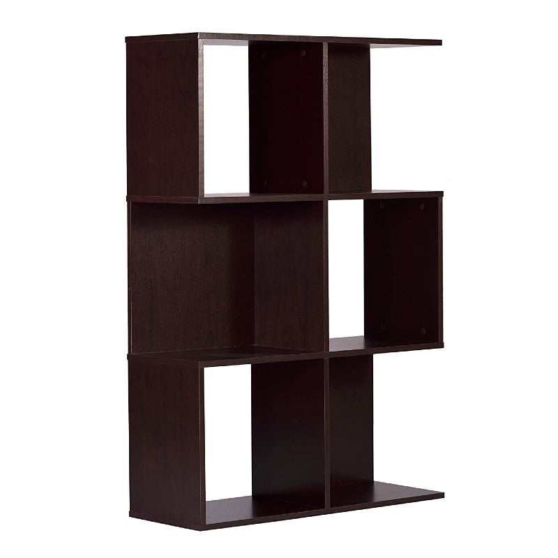 DeckUp Siena Engineered Wood  Display Unit and Book Shelft (Dark Wenge, Matte Finish)