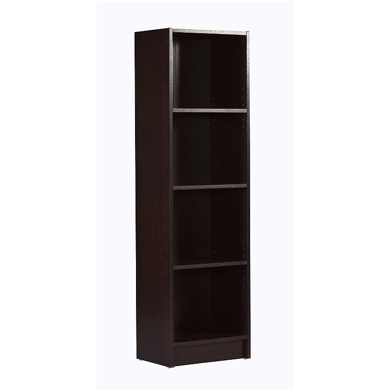 DeckUp Lexis 4-Shelf Engineered Wood Bookcase and Storage Unit (Dark Wenge, Matte Finish)