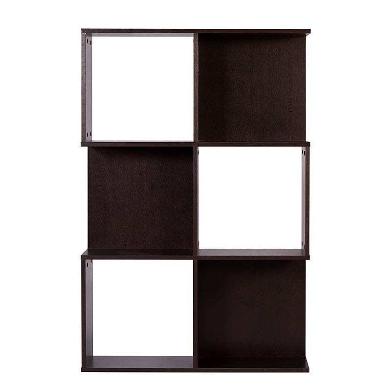 DeckUp Siena Engineered Wood  Display Unit and Book Shelft (Dark Wenge, Matte Finish)