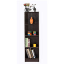DeckUp Lexis 4-Shelf Engineered Wood Bookcase and Storage Unit (Dark Wenge, Matte Finish)