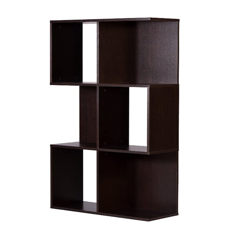 DeckUp Siena Engineered Wood  Display Unit and Book Shelft (Dark Wenge, Matte Finish)